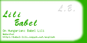 lili babel business card